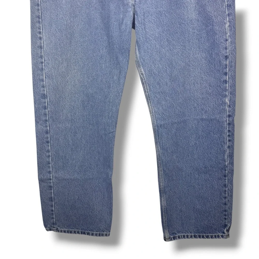 Carhartt Jeans Men 42x30 Blue Denim Traditional Fit‎ Cotton Workwear Logo B180
